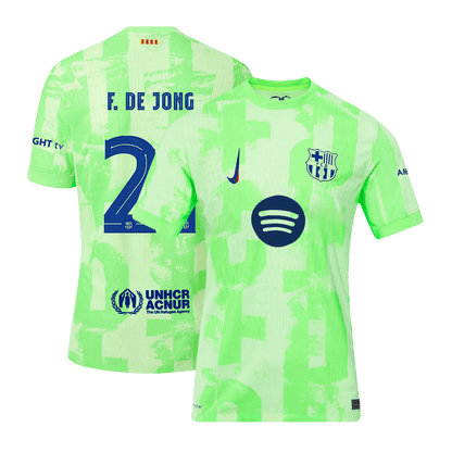 Authentic F.DE JONG #21 Barcelona Third Away Soccer Jersey 2024/25 - UCL£¨Spotify Logo Without Text£©