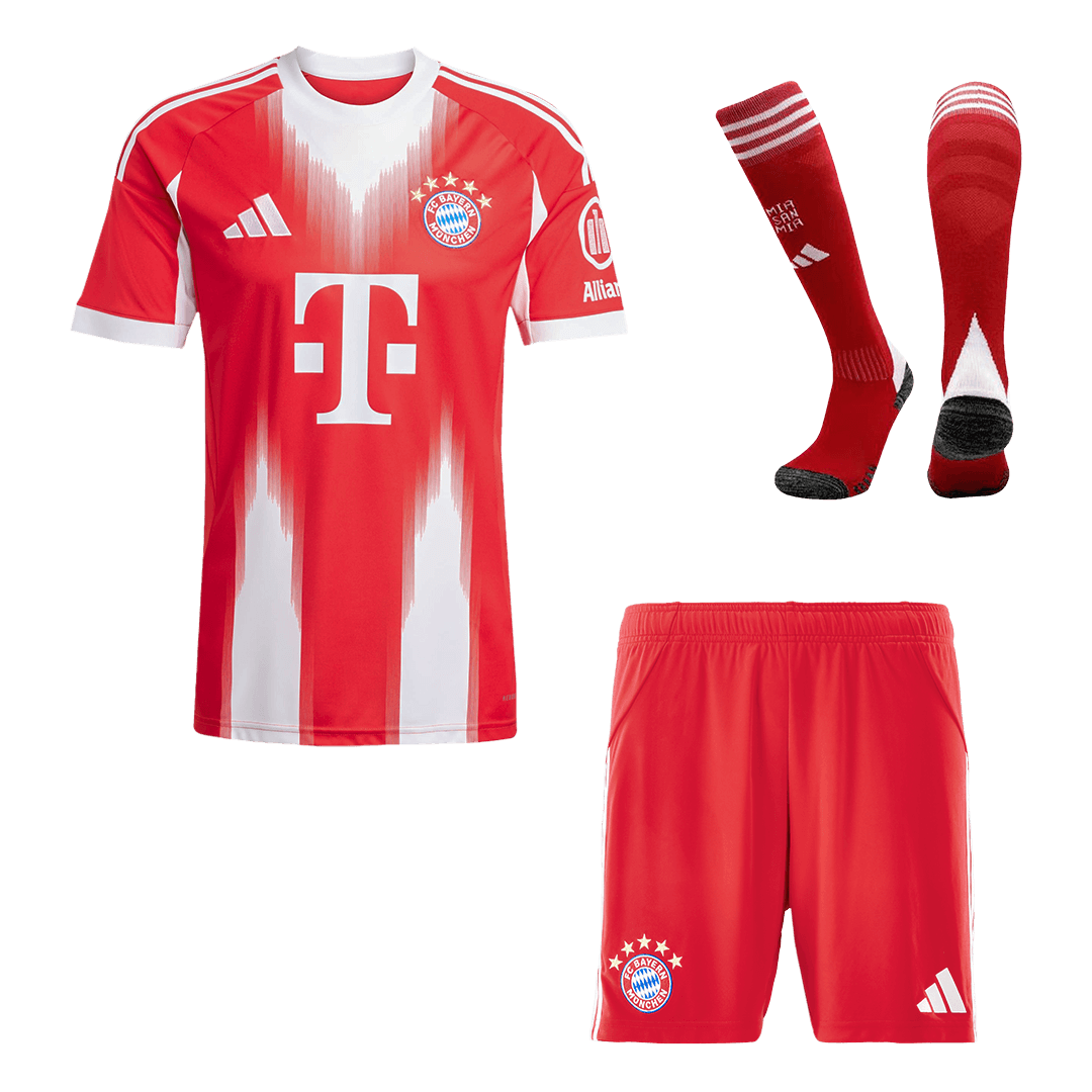 Bayern Munich Home Soccer Jersey Kit(Jersey+Shorts+Socks) 2025/26 Red