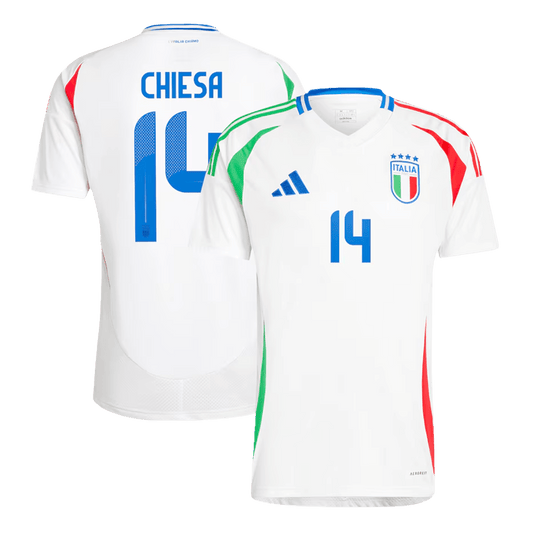 CHIESA #14 Italy Away Soccer Jersey Euro 2024