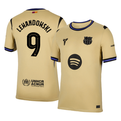 LEWANDOWSKI #9 Barcelona Away Soccer Jersey 2025/26 Yellow - UCL