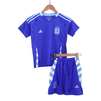 Kid's Argentina Away Soccer Jersey Kit(Jersey+Shorts+Socks) Copa America 2024