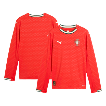Portugal Home Long Sleeve Soccer Jersey 2025 Red