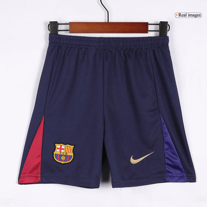 Kid's Barcelona Home Spotify Logo Without Text Football Shirt Kit(Shirt+Shorts) 2024/25
