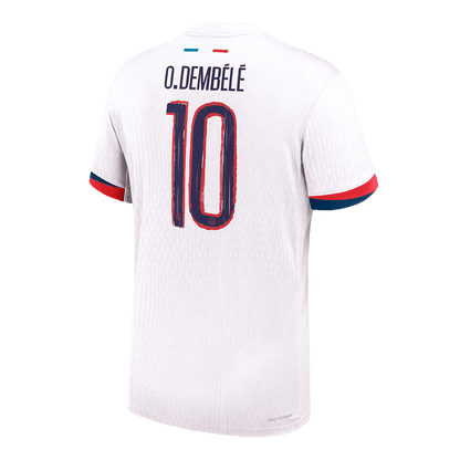 Authentic O.DEMBÉLÉ#10 PSG Away Soccer Jersey 2024/25 White - UCL