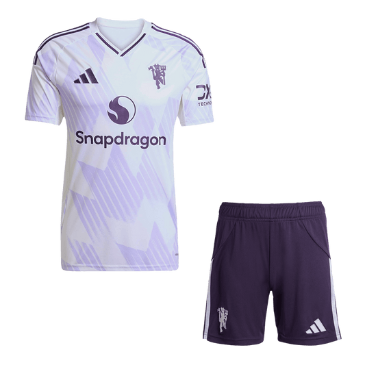 Manchester United Away Soccer Jersey Kit(Jersey+Shorts) 2025/26 White