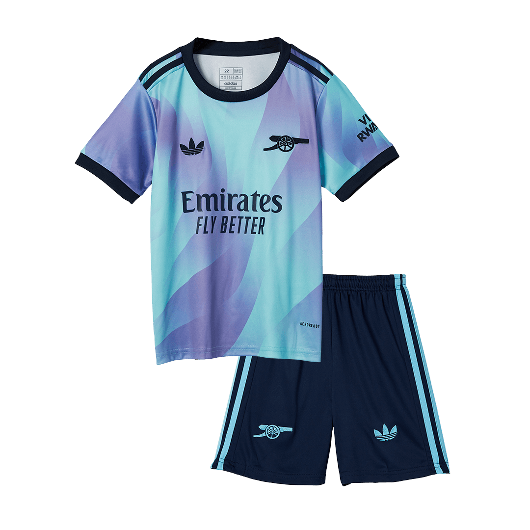 Kid's Arsenal Third Away Football Shirt Kit(Shirt+Shorts) 2024/25