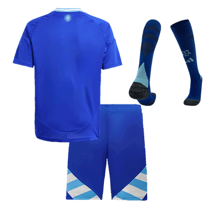 Kid's Argentina Away Soccer Jersey Kit(Jersey+Shorts+Socks) Copa America 2024