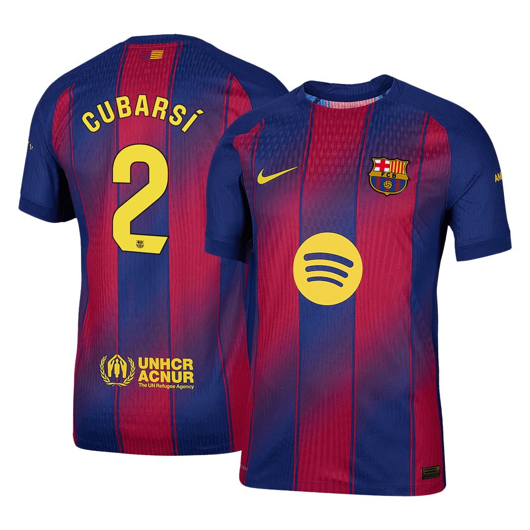 Authentic CUBARSÍ #2  Barcelona Home Soccer Jersey 2025/26 Red&Blue