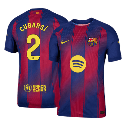 Authentic CUBARSÍ #2  Barcelona Home Soccer Jersey 2025/26 Red&Blue