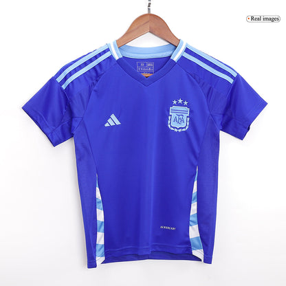 Kid's Argentina Away Soccer Jersey Kit(Jersey+Shorts) Copa America 2024