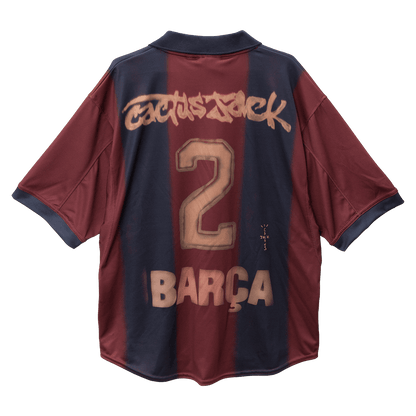 Retro 2000/01 Barcelona X CJ Home Soccer Jersey Red&Blue