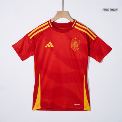 Kid's Spain Home Soccer Jersey Kit(Jersey+Shorts+Socks) Euro 2024