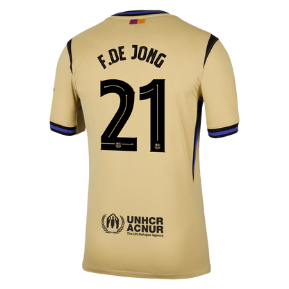 F.DE JONG #21 Barcelona Away Soccer Jersey 2025/26 Yellow - UCL