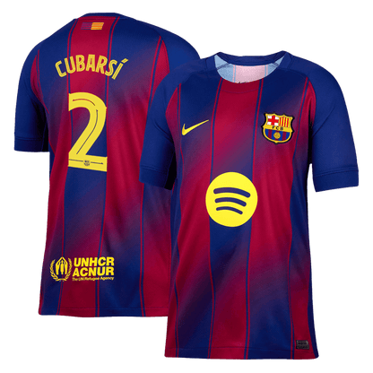 CUBARSÍ #2 Barcelona Home Soccer Jersey 2025/26 Red&Blue - UCL