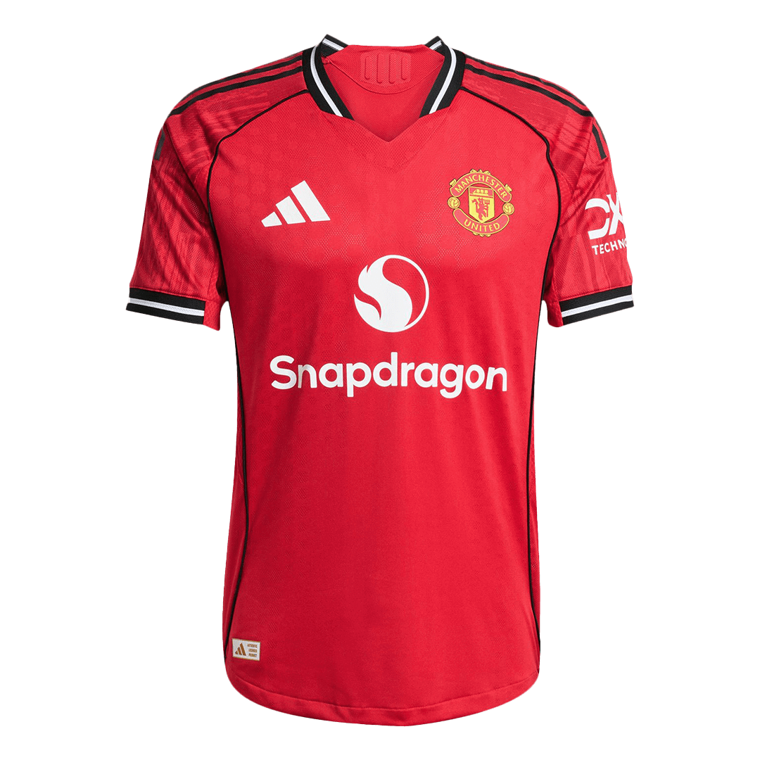 Authentic B.FERNANDES #8 Manchester United Home Soccer Jersey 2025/26 Red