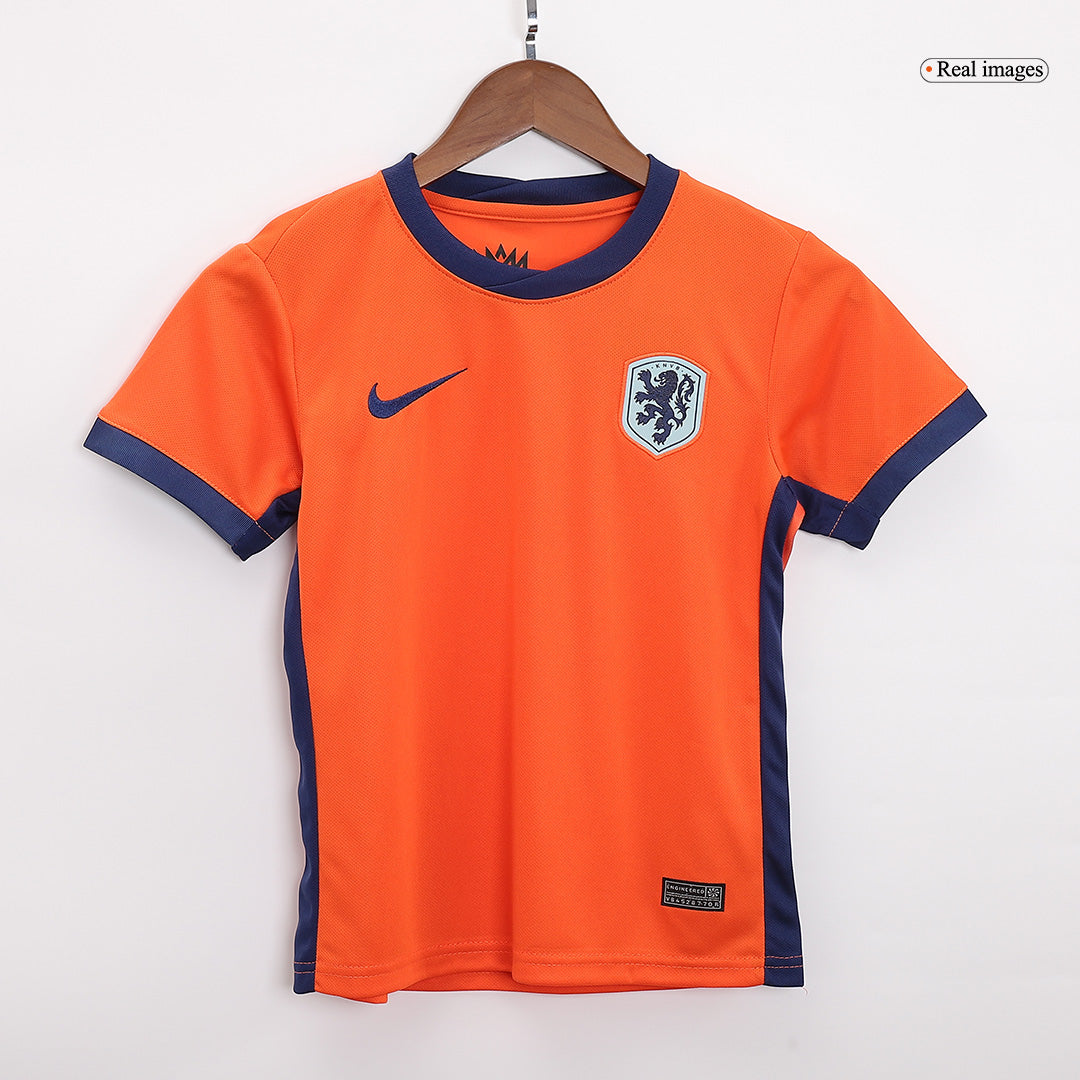 Kid's Netherlands Home Soccer Jersey Kit(Jersey+Shorts+Socks) Euro 2024