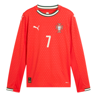 RONALDO #7 Portugal Home Long Sleeve Soccer Jersey 2025 Red