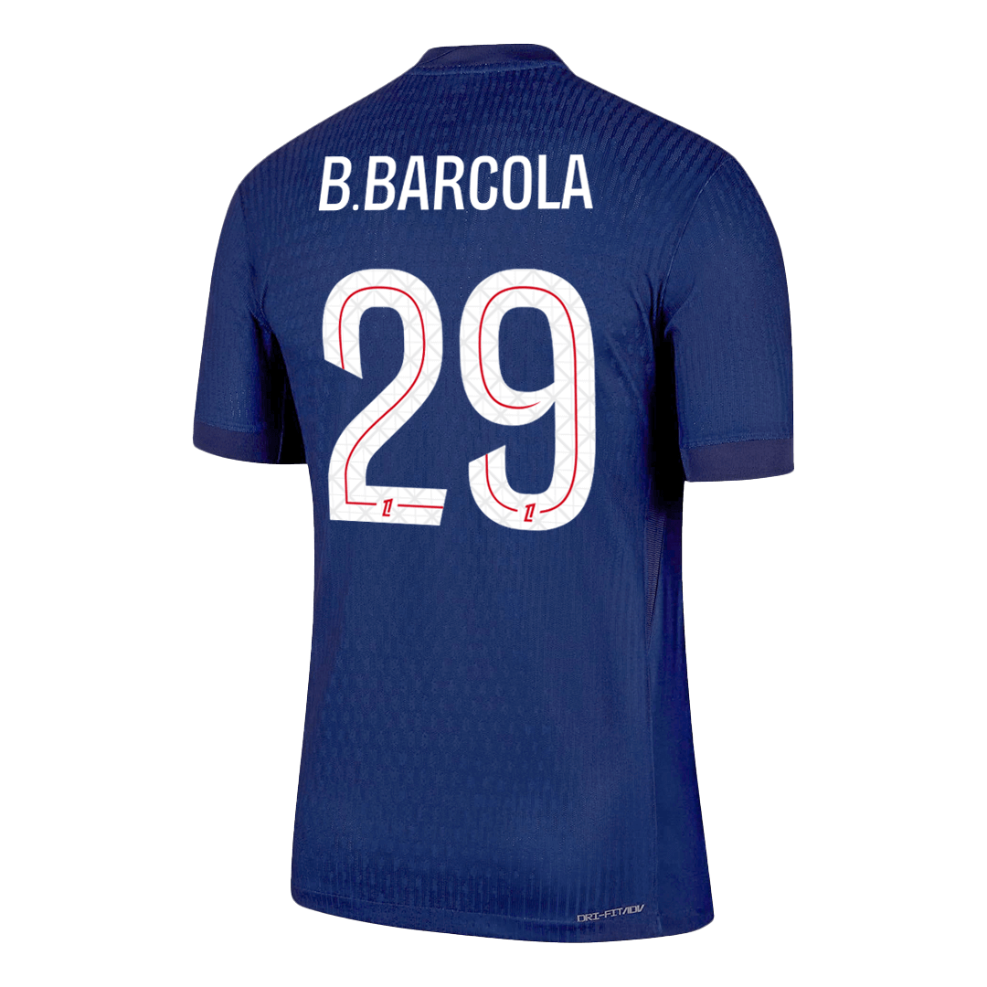Authentic  B.BARCOLA #29 PSG Home Soccer Jersey 2025/26 Navy