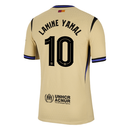 Authentic LAMINE YAMAL #10 Barcelona Away Soccer Jersey 2025/26 Yellow - UCL