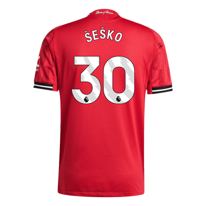 ŠEŠKO #30 Authentic Manchester United Home Soccer Jersey 2025/26 Red