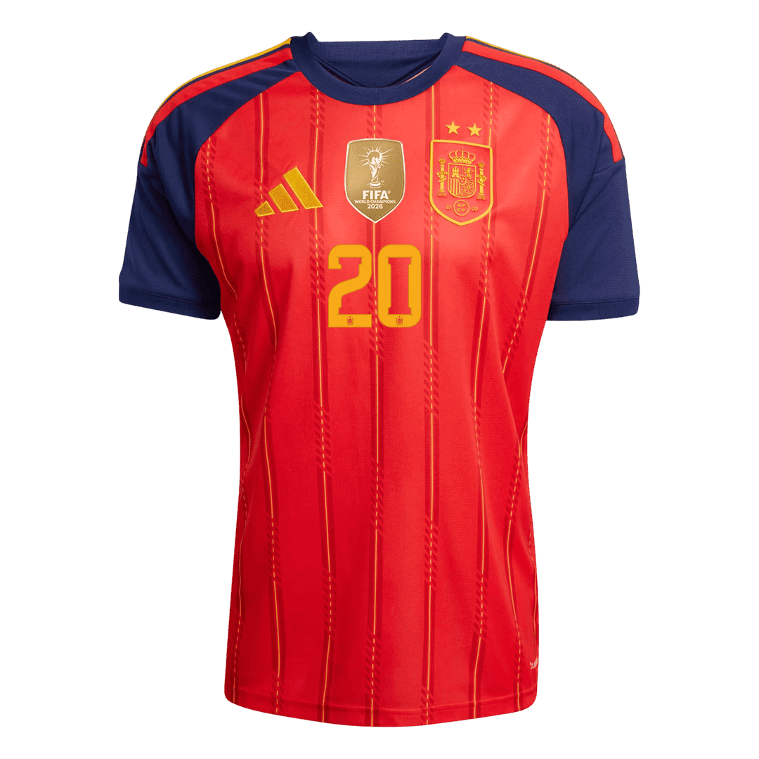 PEDRI #20 Spain Champion Edition Home Soccer Jersey World Cup 2026 Red