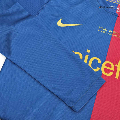 Retro MESSI #10 2008/09 Barcelona Home Long Sleeve Soccer Jersey - UCL Final