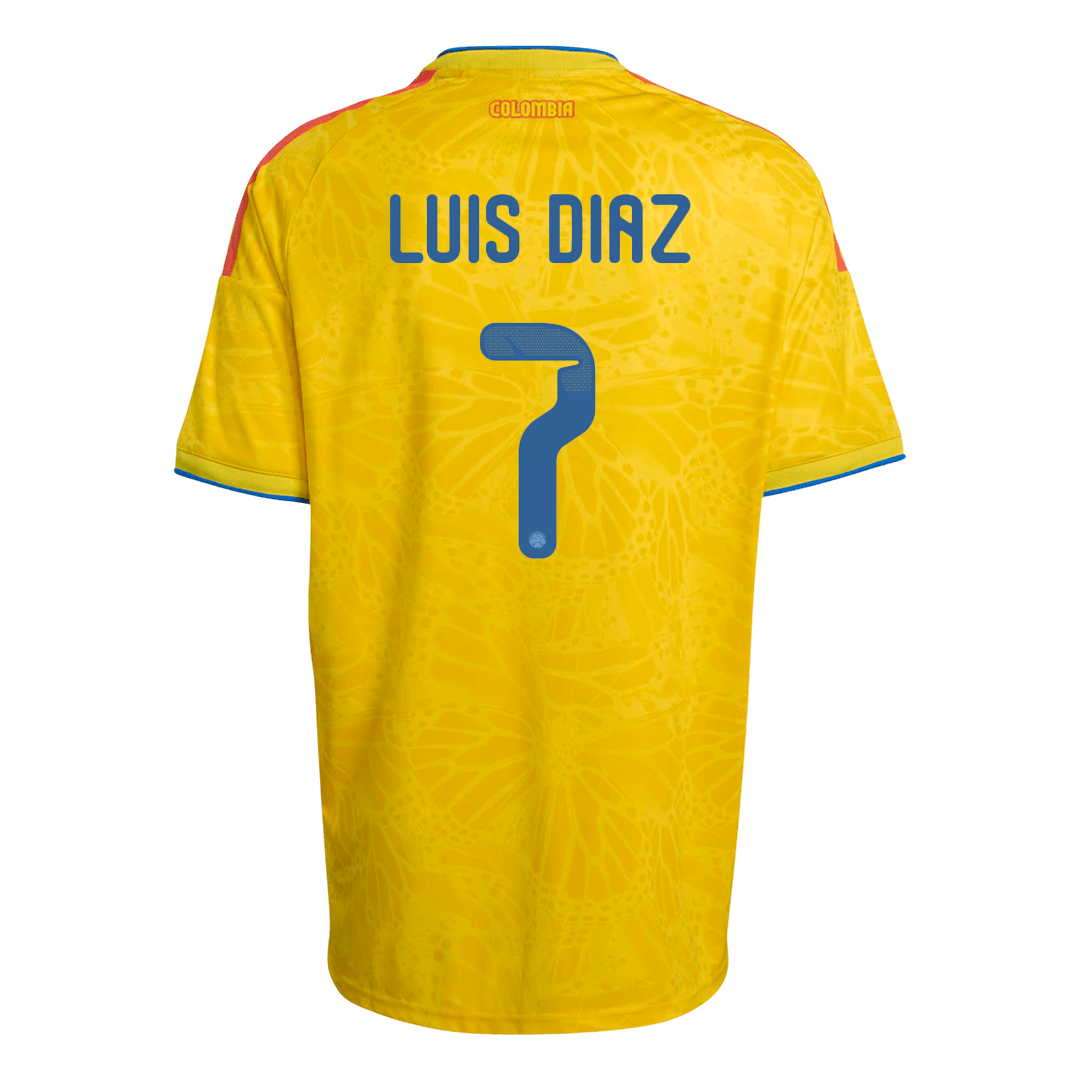 Men's Colombia LUIS DíAZ Home Jersey #7 World Cup 2026