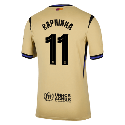 RAPHINHA #11 Barcelona Away Soccer Jersey 2025/26 Yellow - UCL