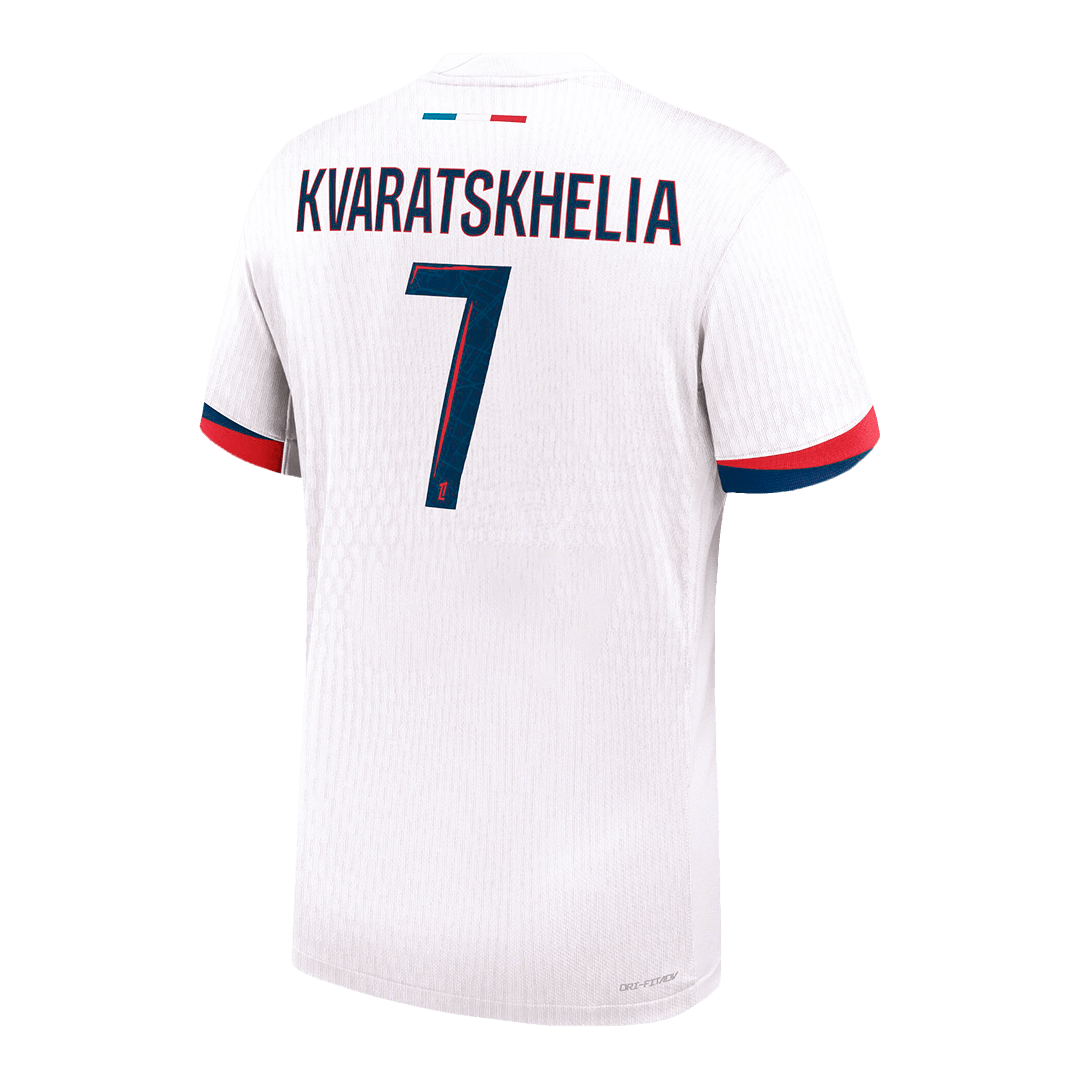 Authentic  KVARATSKHELIA #7 PSG Away Soccer Jersey 2024/25 White