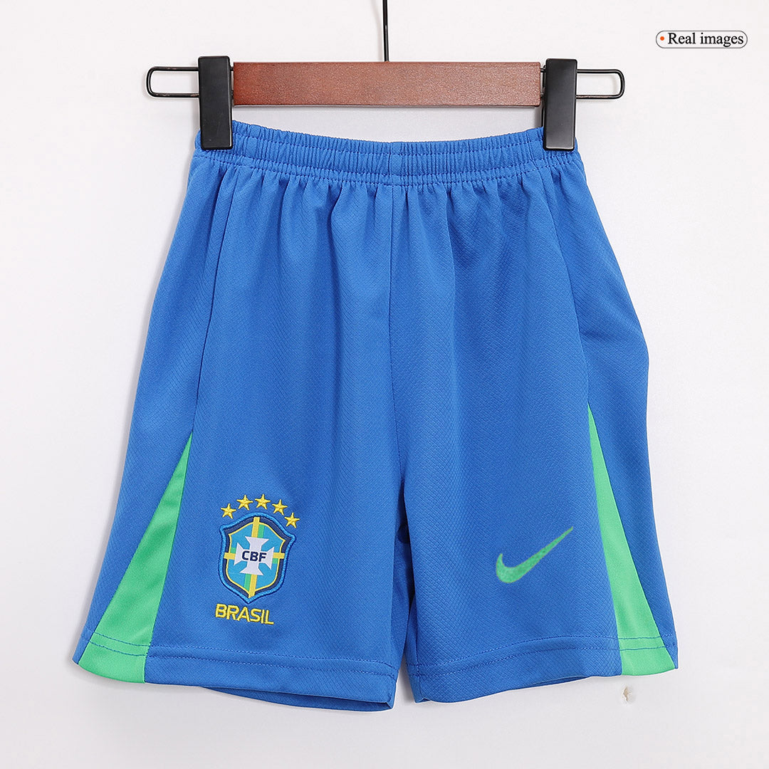 Kid's Brazil Home Soccer Jersey Kit(Jersey+Shorts) Copa America 2024