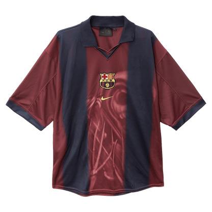 Retro 2000/01 Barcelona X CJ Home Soccer Jersey Red&Blue