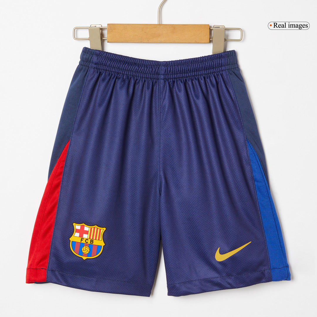 Kid's Barcelona X Coldplay Home Soccer Jersey Kit(Jersey+Shorts) 2024/25 Red&Blue