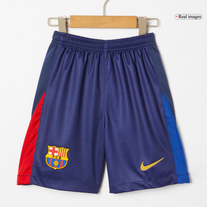 Kid's Barcelona X Coldplay Home Soccer Jersey Kit(Jersey+Shorts) 2024/25 Red&Blue