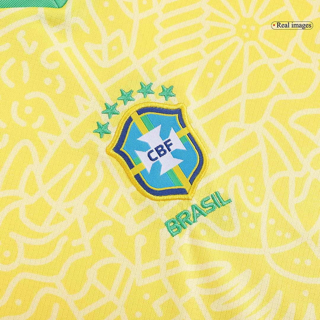 Kid's Brazil Home Soccer Jersey Kit(Jersey+Shorts+Socks) Copa America 2024