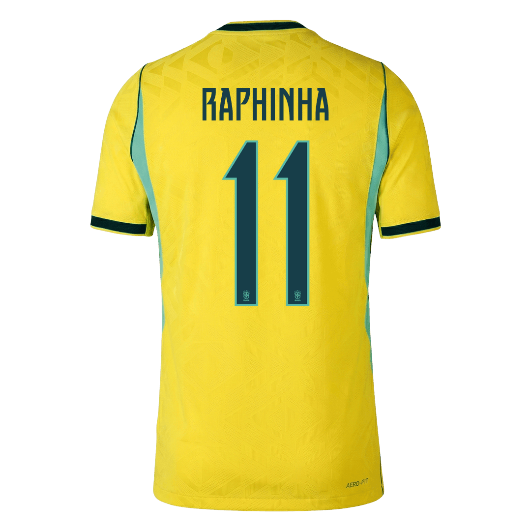 Authentic RAPHINHA #11 Brazil Home Football Shirt 2026