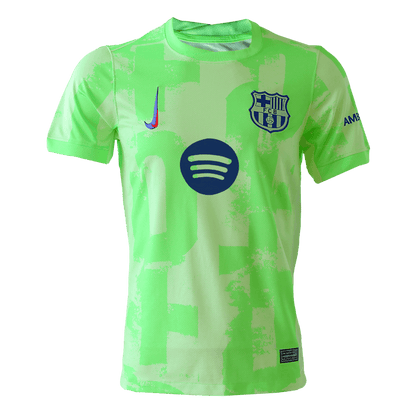 Barcelona Third Away Football Shirt Green - UCL (Spotify Logo Without Text)