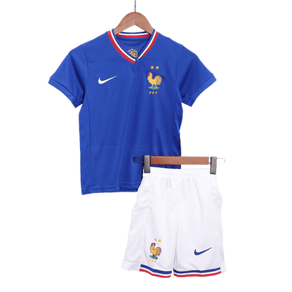 Kid's France Home Soccer Jersey Kit(Jersey+Shorts) Euro 2024