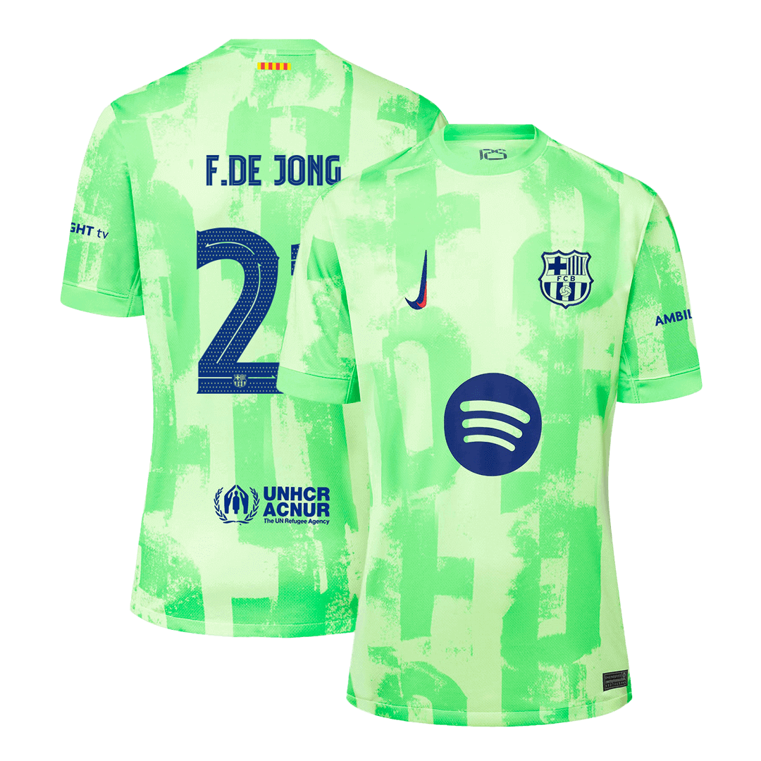 F.DE JONG #21 Barcelona Third Away Soccer Jersey - UCL£¨Spotify Logo Without Text£©