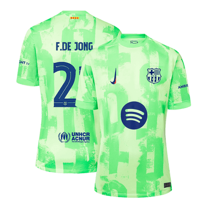 F.DE JONG #21 Barcelona Third Away Soccer Jersey - UCL£¨Spotify Logo Without Text£©