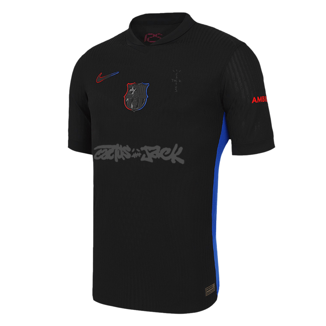 Authentic Barcelona X Travis Scott Away Soccer Jersey 2024/25 Black