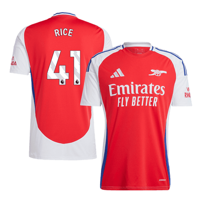 RICE #41 Arsenal Home Soccer Jersey Red