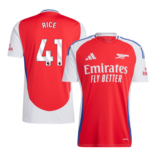 RICE #41 Arsenal Home Soccer Jersey Red