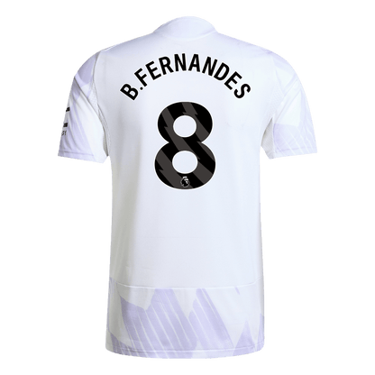 Authentic B.FERNANDES #8 Manchester United Away Soccer Jersey 2025/26 White
