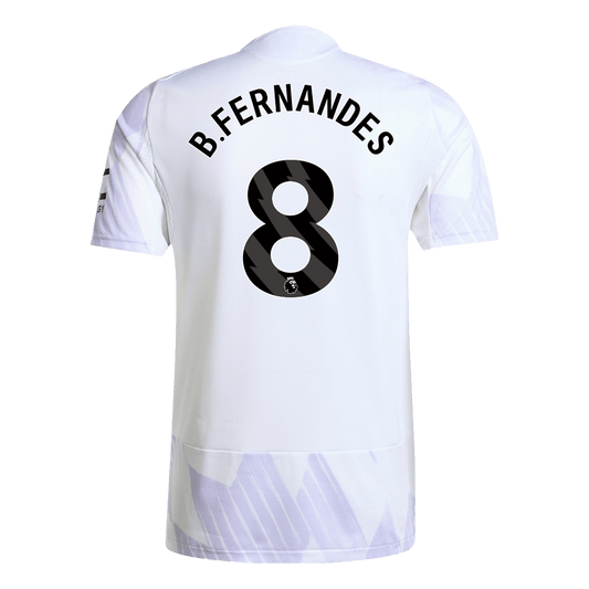 Authentic B.FERNANDES #8 Manchester United Away Soccer Jersey 2025/26 White
