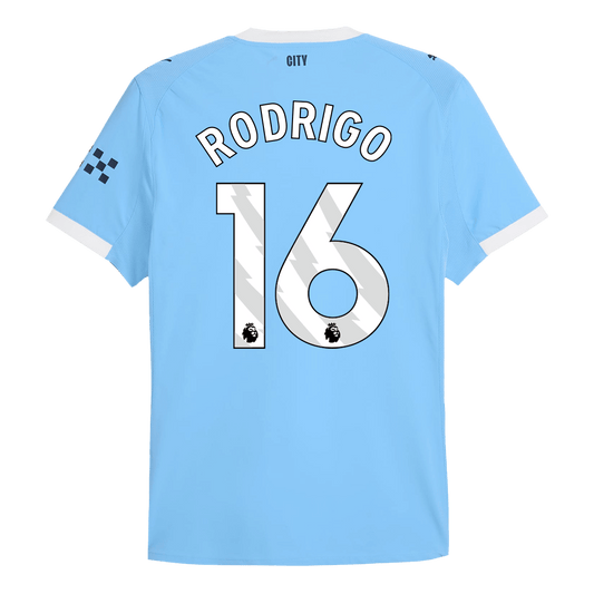 Authentic RODRIGO #16 Manchester City Home Soccer Jersey 2025/26 Blue