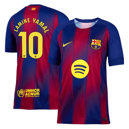 LAMINE YAMAL #10 Barcelona Home Soccer Jersey 2025/26 Red&Blue
