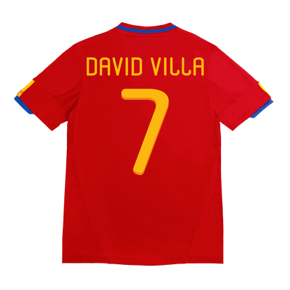 Retro DAVID VILLA #7 2010 Spain Home Soccer Jersey