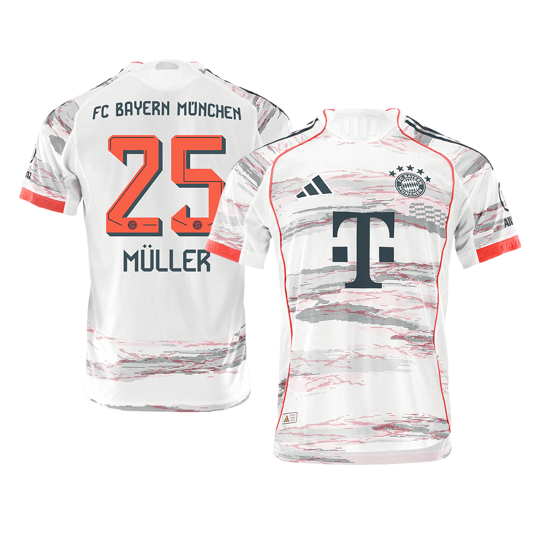 Authentic  MÜLLER  #25 Bayern Munich Away Soccer Jersey 2025/26 White