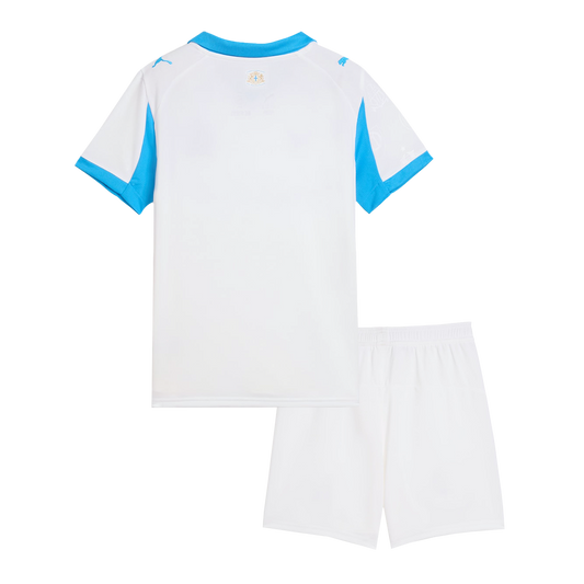 Kid's Marseille Home Soccer Jersey Kit(Jersey+Shorts) 25/26 White